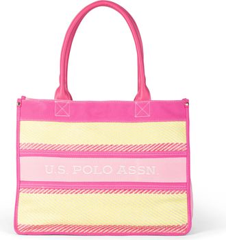 U.S.Polo Association Strandtas Winkelieren Roze/Geel