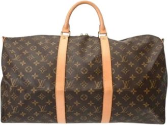 Louis Vuitton Pre-owned Weekend Bags, female, Brown, Size: ONE SIZE Pre-owned Vintage Canvas Weekend Bag