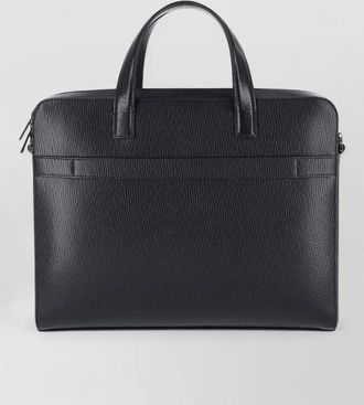Ferragamo textured laptop briefcase dual handle strap