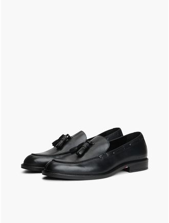 Tommy Hilfiger Mens Smooth Leather Tassel Loafer - Black - US 11.5 / EU 45