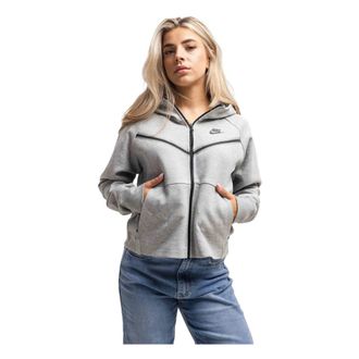 Nike Tech Fleece Windrunner - Dames - Sportshirts - Grijs - XL - Katoen - Fitness