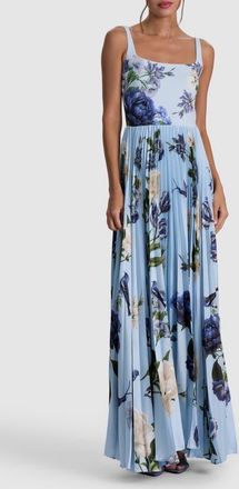 Alice & Olivia Carolyn Pleated Gown in Fly Away at Nordstrom, Size 12