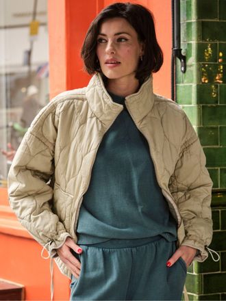 Fat Face FatFace Maja Light Green Quilted Jacket