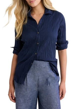 Nic+Zoe Core Cotton Long Sleeve Button-Up Shirt in Ink at Nordstrom, Size Xx-Large