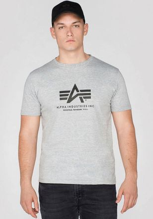 Alpha Industries T-Shirt ALPHA INDUSTRIES Basic T-Shirt, Herren, Gr. XXL, grau (grau heather), Single Jersey, Obermaterial: 100% Baumwolle, bedruckt, meliert, regular 