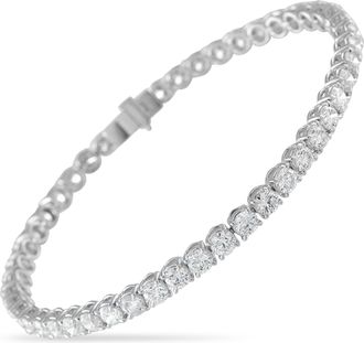 Luxury Bazaar 18K White Gold 8.0ct Diamond Tennis Bracelet MF02-041626