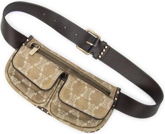 Celine Pre-owned Womens Double Pocket Waist Pouch Shoulder bag - Green - One Size