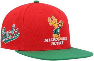 Mitchell & Ness Mens Mitchell & Ness Red/Green Milwaukee Bucks Hardwood Classics Snapback Hat at Nordstrom