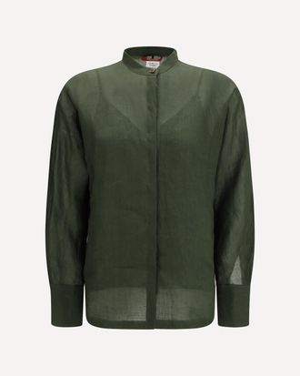 Max Mara Baldi rami&eacute; canvas Shirt Female 42