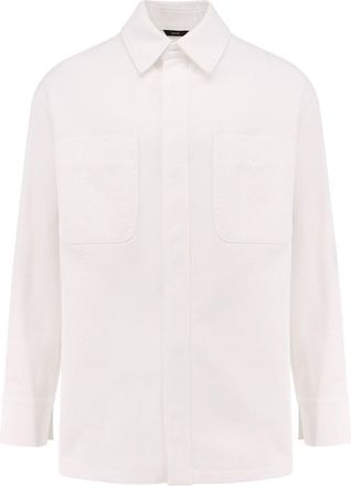 Fendi Denim Jacket With Stitched Profiles And Ff Logo-Uomo