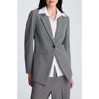 Kenneth Cole Blazer with Detachable Shirt Inset in Black Multi/Pure White at Nordstrom, Size X-Small