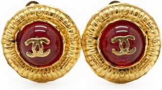 Chanel Vintage Metalen Oorbellen CC