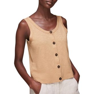Whistles Reversible Button Back Womens Tank Vest - Oatmeal