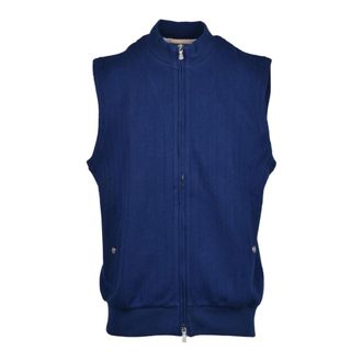 Eleventy Vests, male, Blue, Size: L Gilet