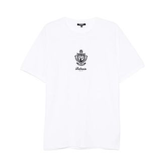 Balmain T-shirt con ricamo logo - - Tops - Uomo - Bianco - M