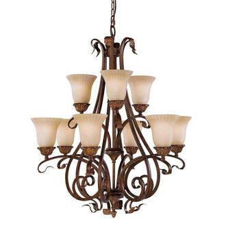 Netlighting Sonoma Valley 9 Light Multi Arm Chandelier Aged Tortoise Shell Finish E27