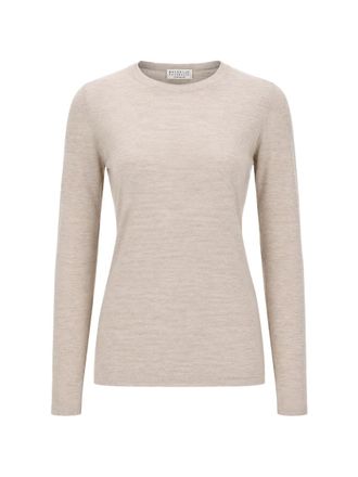 Brunello Cucinelli Beige Crew Neck Sweater