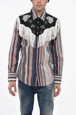 Dsquared2 Camicia WESTERN A Righe con Collo Removibile Dsquared2