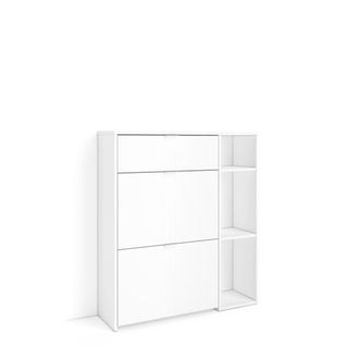 Skraut Home Skraut Home - Zapatero, Armario Entrada Recibidor, 90x27x102cm, 10 Pares De Zapatos, Zapatos, Botas, Estilo Moderno, Blanco