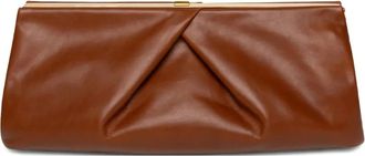 Dries Van Noten Clutch media con pieghe - Marrone