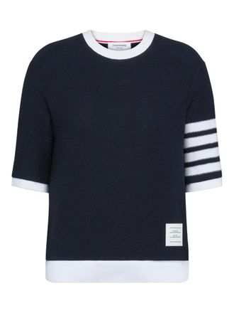 Thom Browne T-shirt con righe - Blu