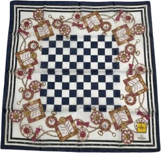 Fendi Pre-owned Scarves, female, Multicolor, Size: ONE SIZE Pre-owned Vintage Silk Scarf