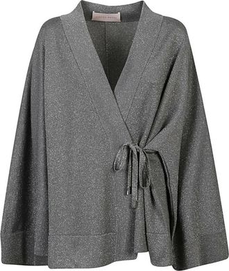 Circus Hotel Metallic Wrap Kimono - Dames - Vesten - Grijs - S - Truien & Vesten