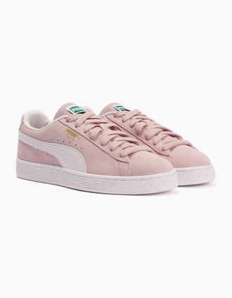 Puma Womens Puma Classic Suede Womens Misty Pink/White Trainers - Size: 4