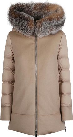 Moorer Donsjack met harige hoed - Beige