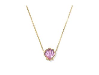 Kendra Scott Brynne Shell Pendant Womens Necklace Womens Necklace Gold Purple Iridescent Abalone Illusion, Brass
