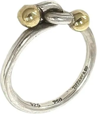 Tiffany & Co. Gold Silver Yellow Gold (18K) Silver 925 Band Ring (Pre-Owned)