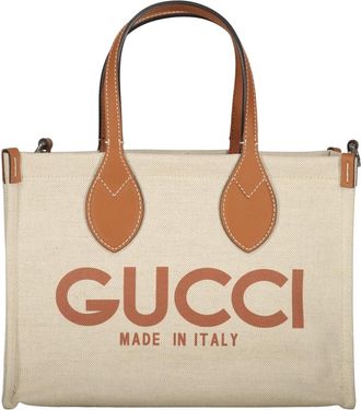 Gucci Medium Tote Bag - Dames - Shoppers - Beige - ONE Size - Katoen - Tassen