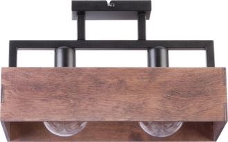 Sigma Dakota L&aacute;mpara De Techo Negro Y Marr&oacute;n 40 Cm