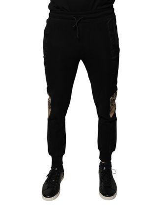 Dolce & Gabbana Leopard Print Slim Fit Jogger Pants - Black