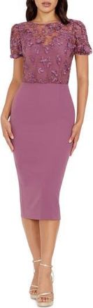 Dress The Population Marianne Lace Sheath Dress in Orchid at Nordstrom Rack, Size X-Small