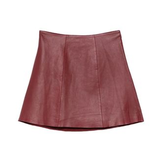By Malene Birger Leather Skirts, female, Red, Size: 2XS Namia Leather Mini Skirt