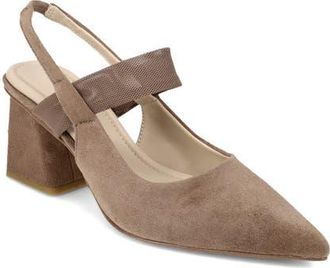 Pelle Moda Imelde Slingback Pointed Toe Mary Jane Pump in Taupe at Nordstrom, Size 9.5