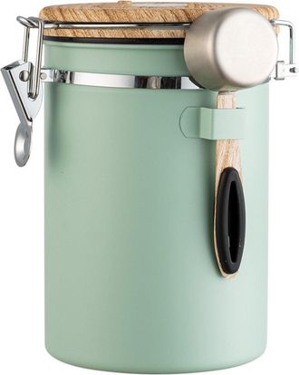OEM Bote Para Caf&eacute; - Contenedor Para Almacenar Caf&eacute; - 1,8 L - Recipiente Herm&eacute;tico Con V&aacute;lvula De Co2 - Aspecto De Madera - Apto Para Caf&eacute;, Granos De Caf&eacute;
