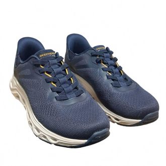 Skechers Mens Mesh Hands Free Swift Fit Athletic Shoes In Navy Blue