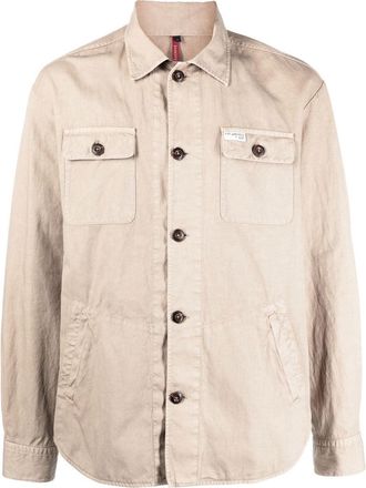 Fay button-down shirt jacket - men - Linen/Flax/Cotton - S - Neutrals