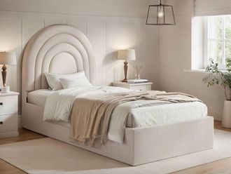 Flair Ava Single Ottoman Bed in Cream
