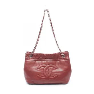 Chanel Bordeaux Grained Calfskin Handbag Tote Bag (Pre-Owned)
