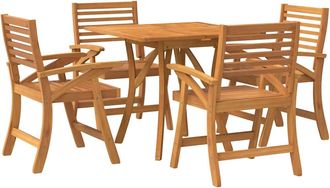 vidaXL Juego De Comedor De Jard&iacute;n 5 Piezas Madera Maciza De Acacia Vidaxl