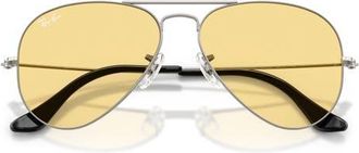 Ray-Ban 58mm Aviator Sunglasses in Gunmetal/yellow at Nordstrom