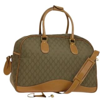 Gucci Pre-owned Weekend Bags, female, Beige, Size: ONE SIZE Pre-owned Leather Weekend Bag