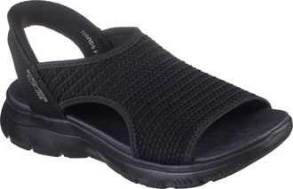 Skechers Sandale SKECHERS SUMMITS-SWEETLY EVOLVED, Damen, Gr. 35, schwarz, Textil, Strukturmuster, unifarben, Schuhe Sandale, Sportsandale, Trekkingsandale mit