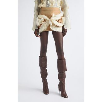 Kim Shui Luana Embellished Taffeta Miniskirt in Light Brown at Nordstrom, Size Small