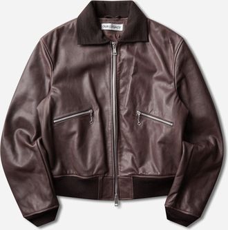 Our Legacy Women s Mini Bomber Jacket Matted Brown