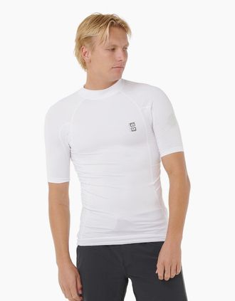 Rip Curl Mens Rip Curl Mens Search Performance Short Sleeve Rash Vest - White - Size: 36