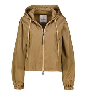 Moncler Light Jackets, female, Beige, Size: XS Casual Hooded Jacket